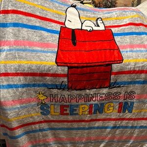 Snoopy Happiness Is Sleeping In Grey Blanket